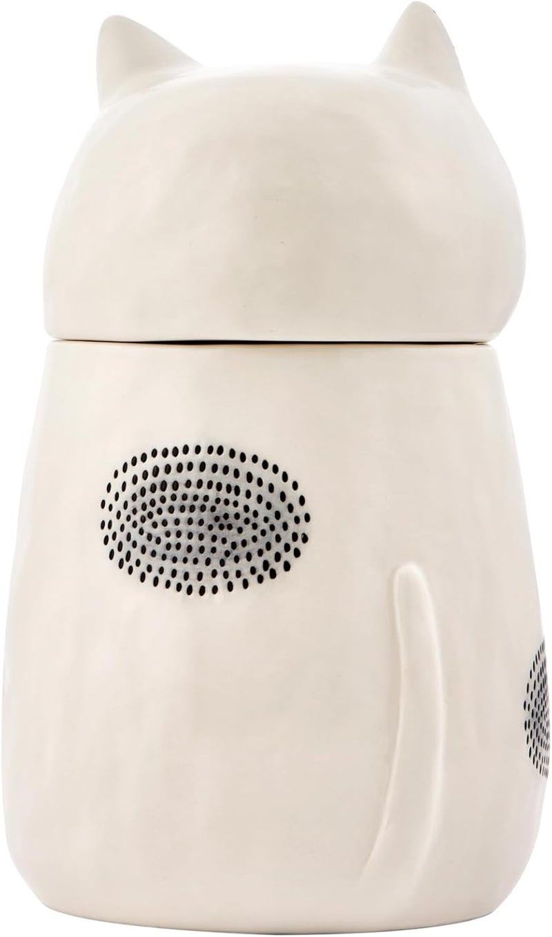 Bico Cartoon Cat Handpainted Stoneware Air Tight White 10.2 inch Cookie Jar, Dishwasher Safe, for storing Cookie, Candy, Coffee - Image 4